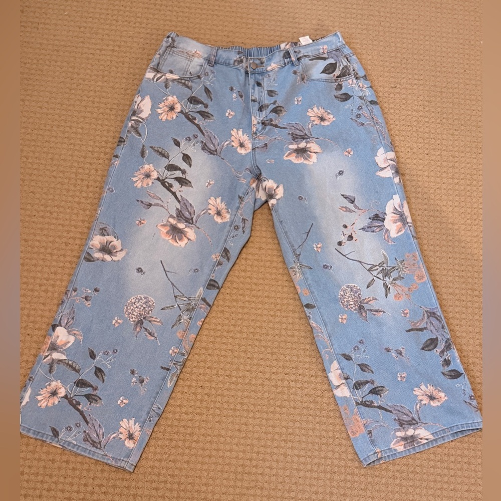 Floral Blue Women's Jeans